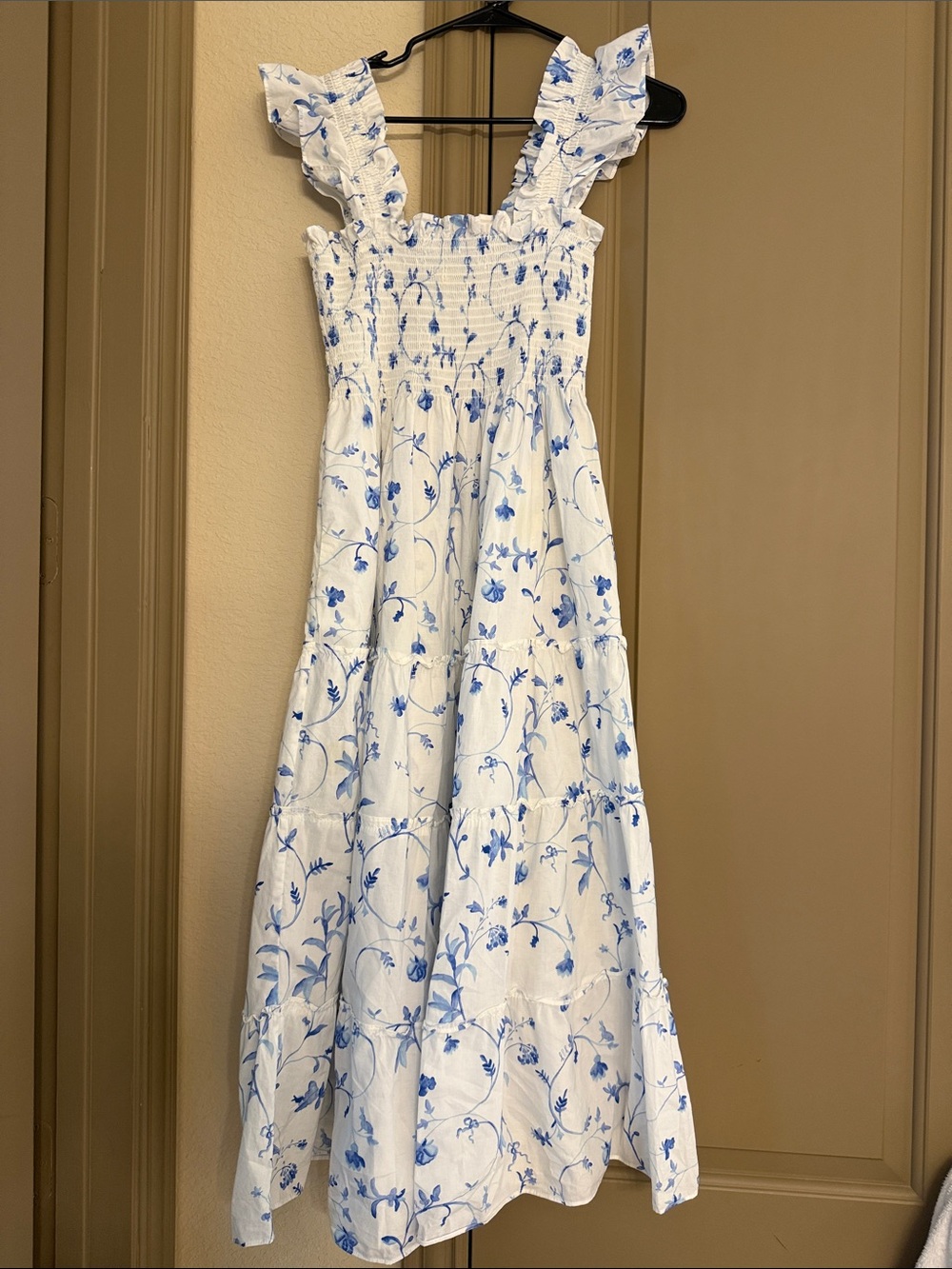 White & Blue Floral Hillhouse nap dress